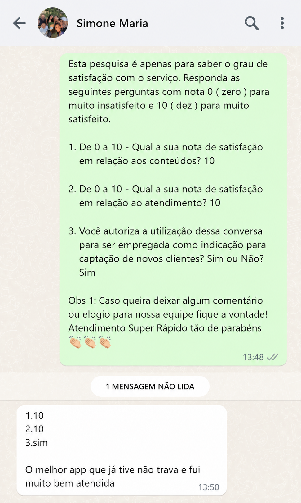 Depoimento de cliente